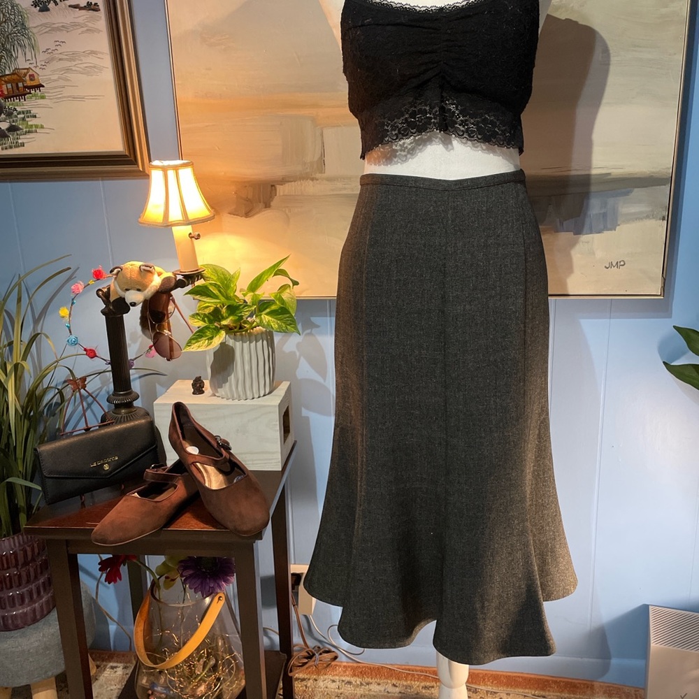 Christopher & Banks Charcoal A-Line Skirt